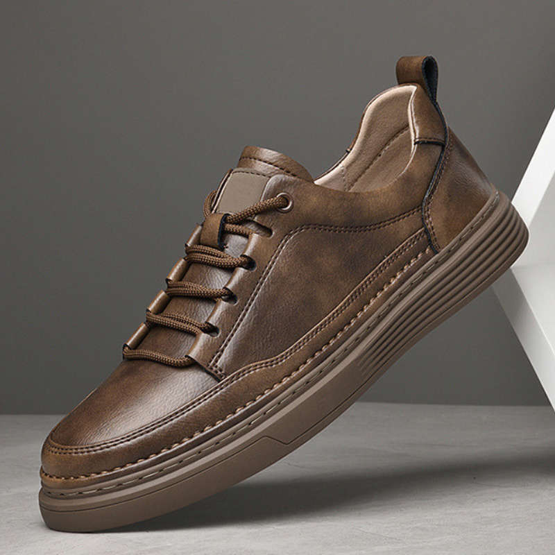 Roma | Smukłe Skórzane Sneakersy