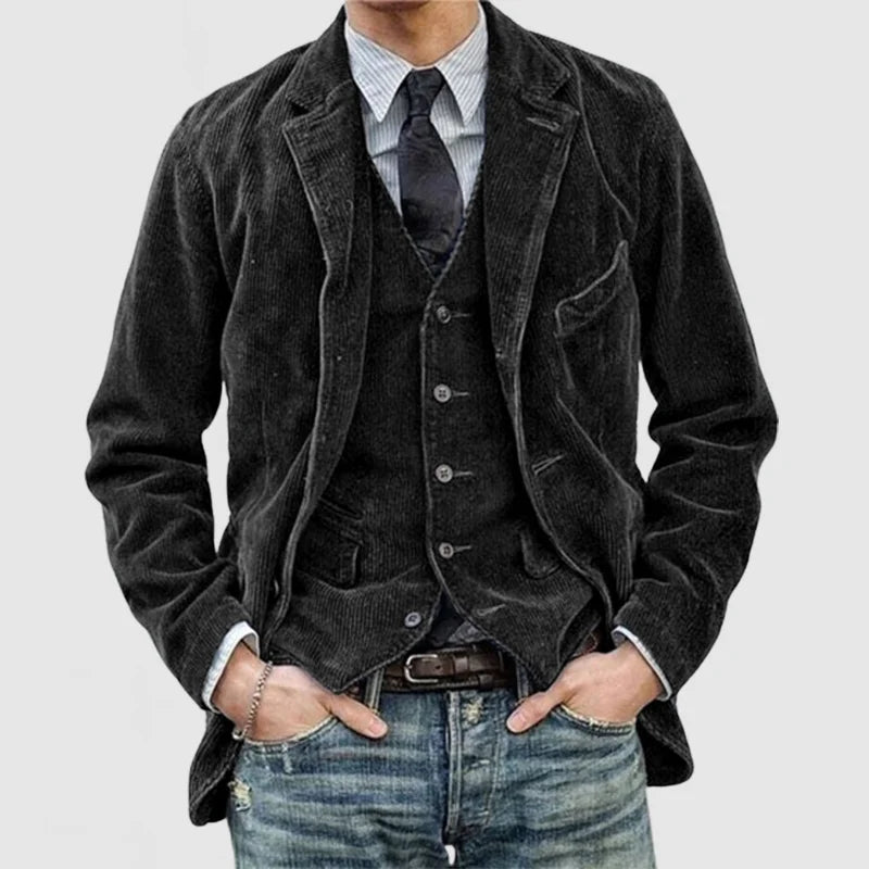 Ludosław | Klasyczna Kurtka i Kamizelka w Stylu Vintage