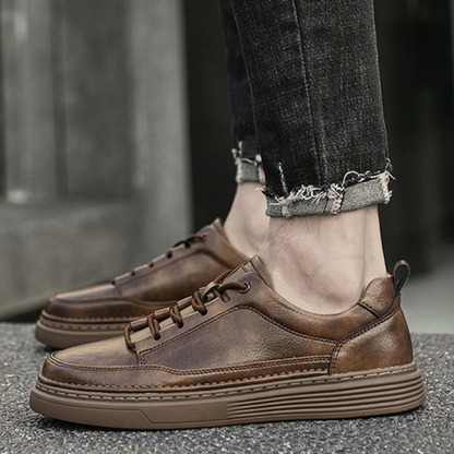 Roma | Smukłe Skórzane Sneakersy