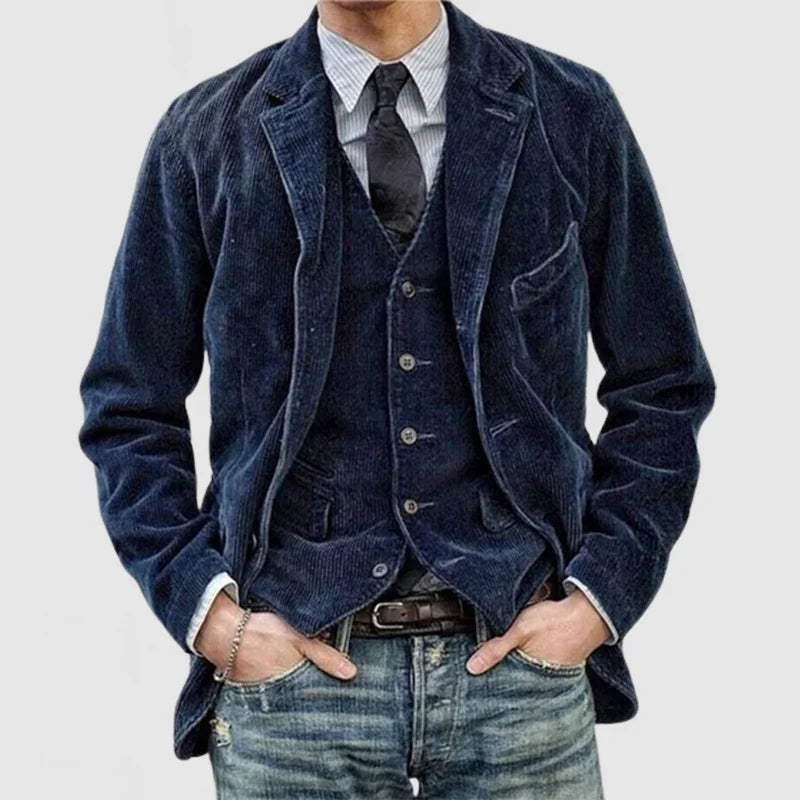 Ludosław | Klasyczna Kurtka i Kamizelka w Stylu Vintage