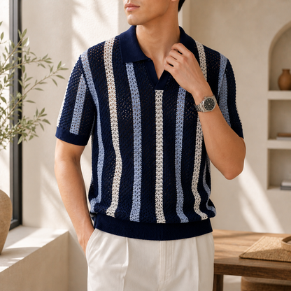 Capri | Dzianinowe Polo w Paski