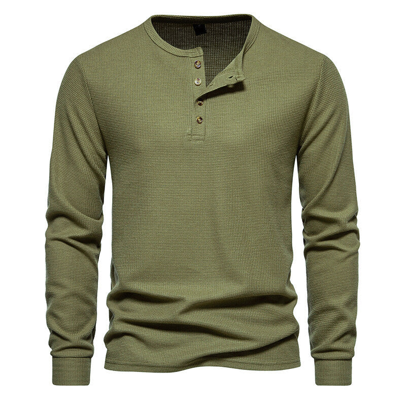 Kai | Koszulka Slim Fit z Dekoltem na Guziki