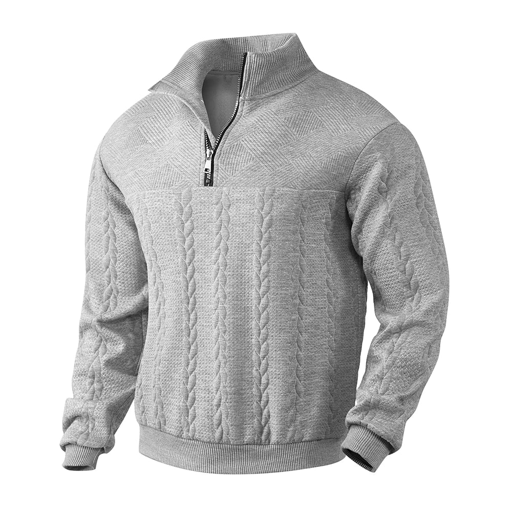 Henry | Męski sweter z krótkim zamkiem
