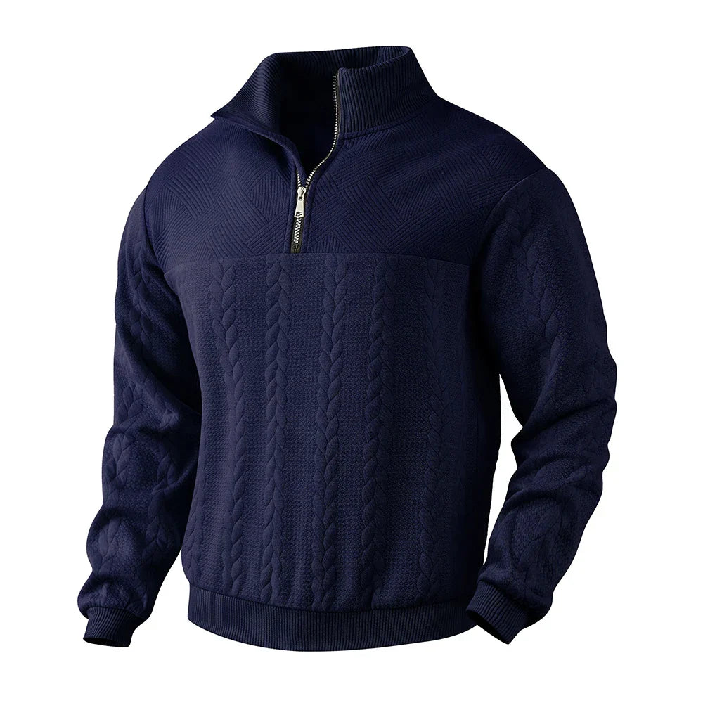Henry | Męski sweter z krótkim zamkiem