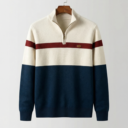 Elston | Bawełniany Sweter Quarter-Zip
