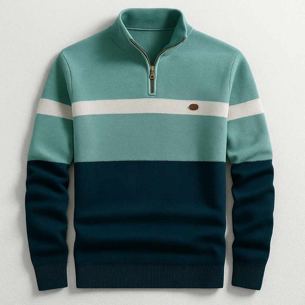 Elston | Bawełniany Sweter Quarter-Zip